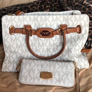 Michael Kors handbag and Michael Kors card holder